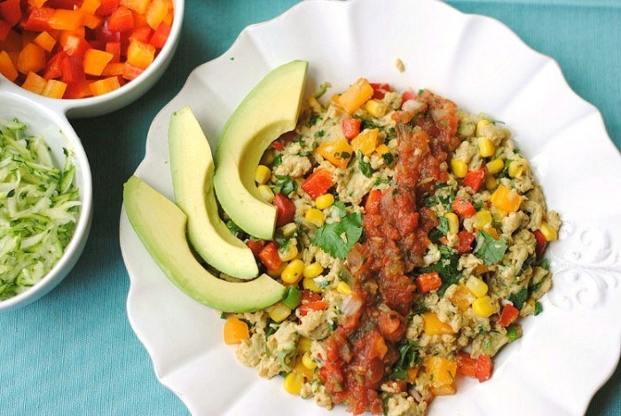 Southwest flavors make this scramble not only healthy, but filling, too! Who doesn't love salsa and avocados??