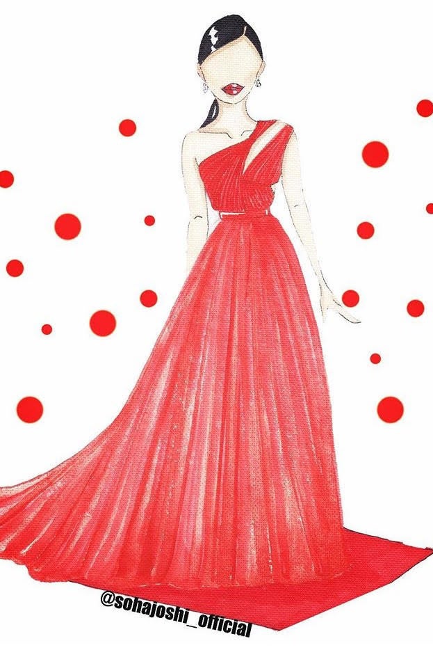 This Woman Recreates The Red Carpet Looks Of Bollywood's Leading Ladies In  Stunning Illustrations