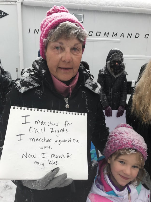 "I marched for Civil Rights. I marched against the war. Now I march for my kids."