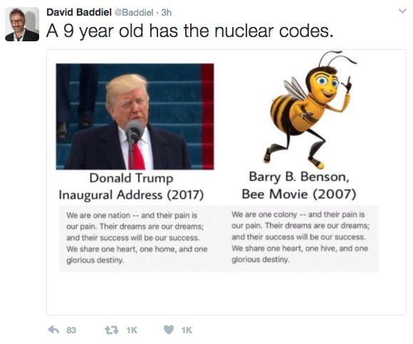 Donald Trump Did Not Quote "Bee Movie" In His Inaugural Address