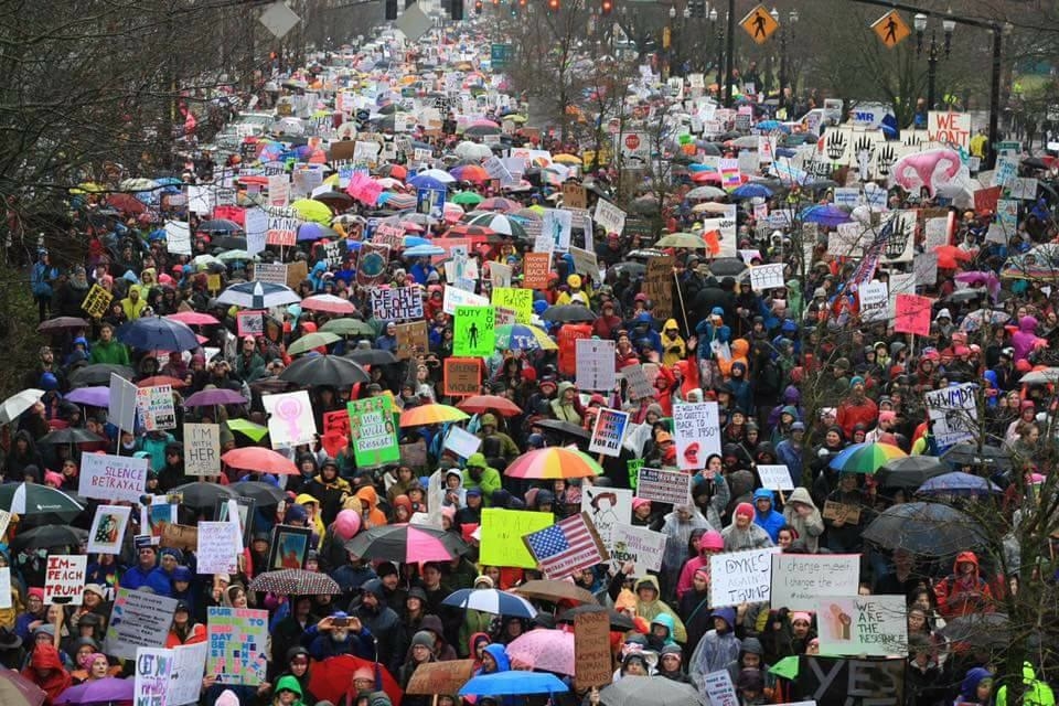Photo of marchers from The Women's March on Washington: Portland
