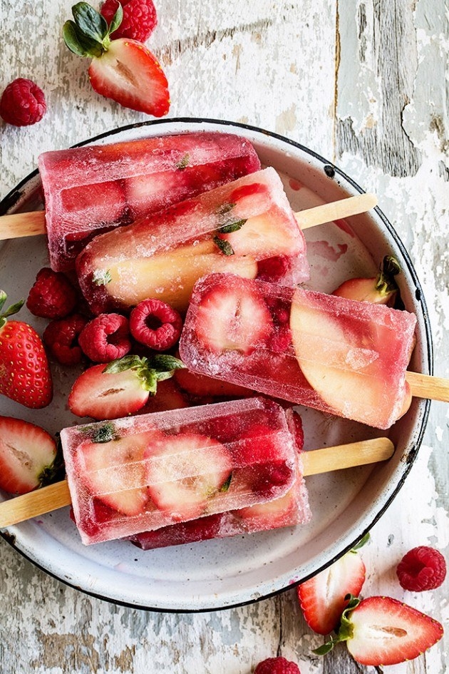 These frozen, fizzy strawberry treats are almost too pretty to eat.