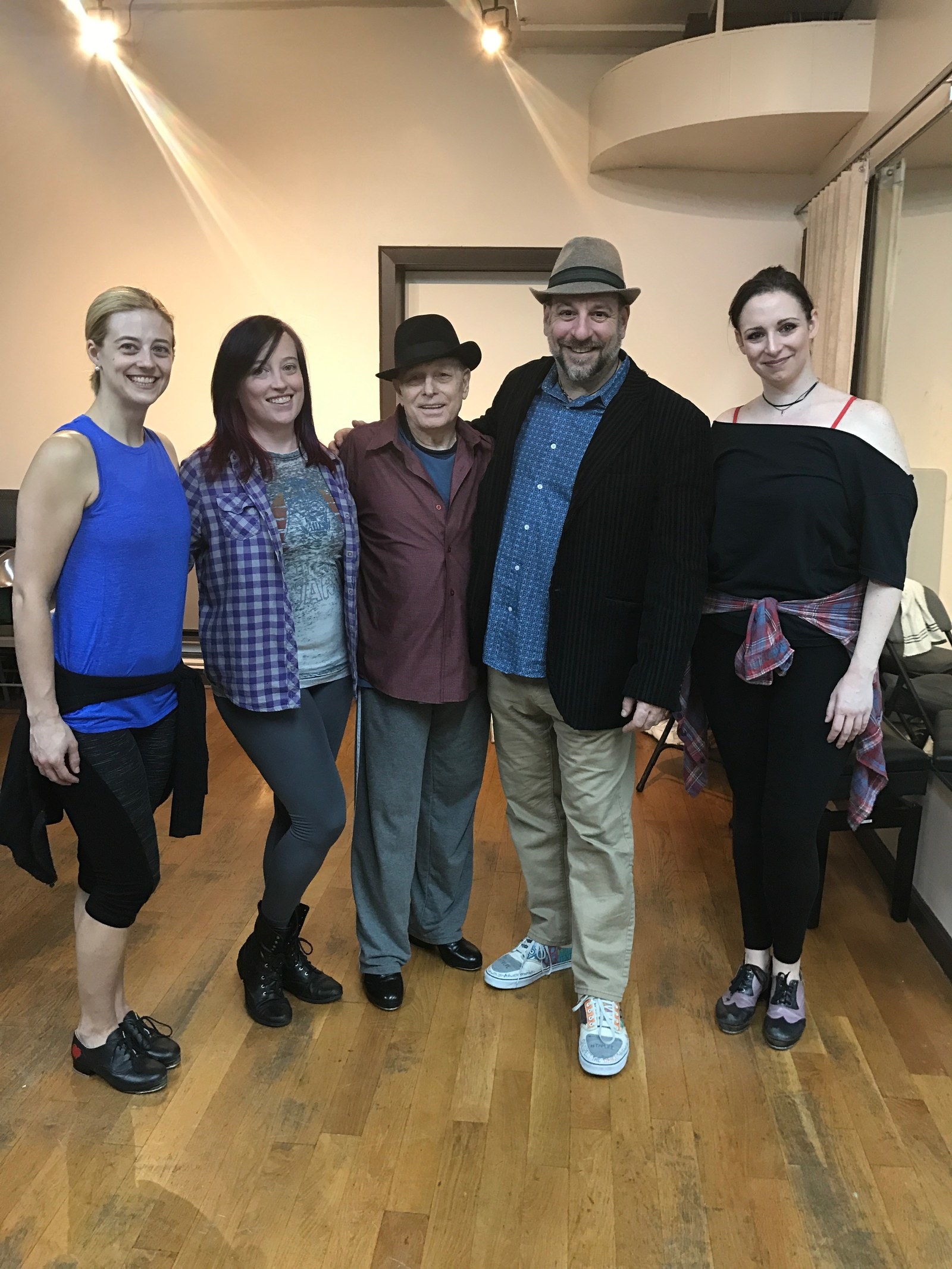 Christina Merrill (#TaplifeToo CT Captain), Staci Cousert (#Taplife Company Manager), Charles Goddertz (Ctr), Anthony Lo Cascio (#Taplife Company Artistic Director), and "Machine Gun" Kelly Carpentier (#Taplife Dance Captain)