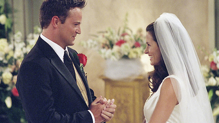 AWWWW. After being friends since their late teens, Monica and Chandler finally tie the knot. Though they've had their ups and downs as most couples do, they have always been meant for each other and finally realized that in the seventh season. Friends shows us that no matter how long it takes, if two people are soul mates, they will overcome anything and everything to be together. In real life, the idea of soul mates is highly debated. Some people believe it is true and some believe it is merely fiction. Luckily for Monica and Chandler, they didn't live in the era of arranged marriages. Whatever you may believe, how can you not love this happily ever after?