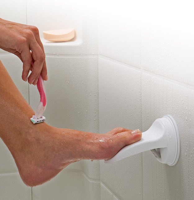 Rest your foot on a pedestal to make shaving less of a pain.