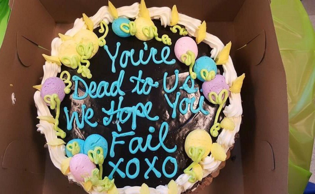 This goodbye party cake: