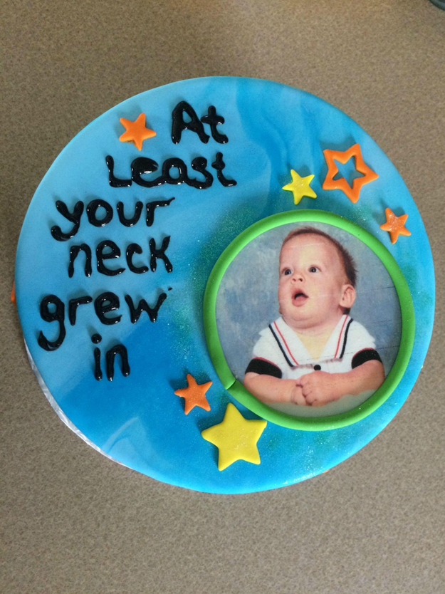 This reassuring birthday cake: