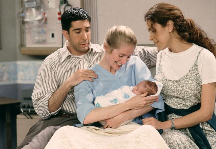 Right after Ross and Carol's divorce, Carol informed Ross that she was pregnant with his baby. After much thought and discussion, they agreed Carol and Susan would raise the baby and Ross would babysit now and then. Friends showed that non-traditional families were becoming more popular. As we read in George Chauncey's Why Marriage?, we saw that the lesbian baby boom began in the 1980s. Perhaps that is what this episode is referencing, in order to gain more acceptance for the homosexual community.