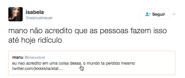 Um looping quase infinito de indignação por nada.