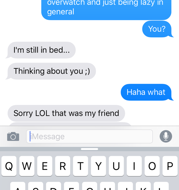 "It's my FRIEND who was thinking about you!"