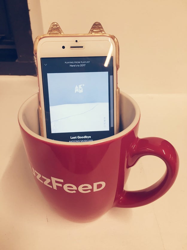 Or if you don't feel like paying anything, you can just stick your smartphone into a dry glass or cup for a makeshift amplifier/speaker.