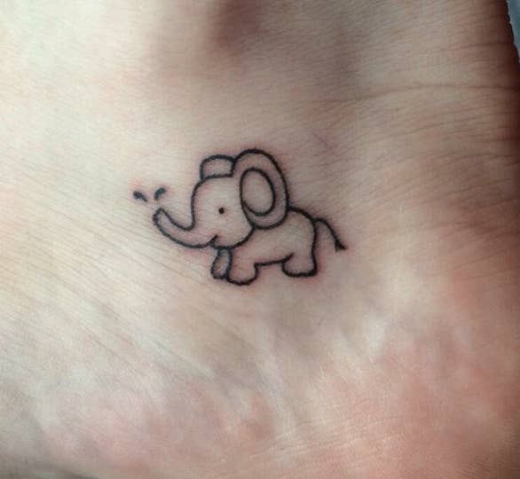 I absolutely love elephants and decided to get one for life. The best part is that my parents who hate tattoos don’t mind it. It’s on an area of my foot that’s easy to hide, and it’s super cute!—kellied4