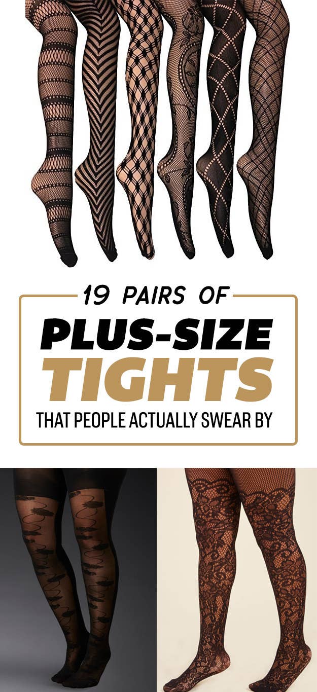 Plus Size Fishnet High Waist Patterned Tights