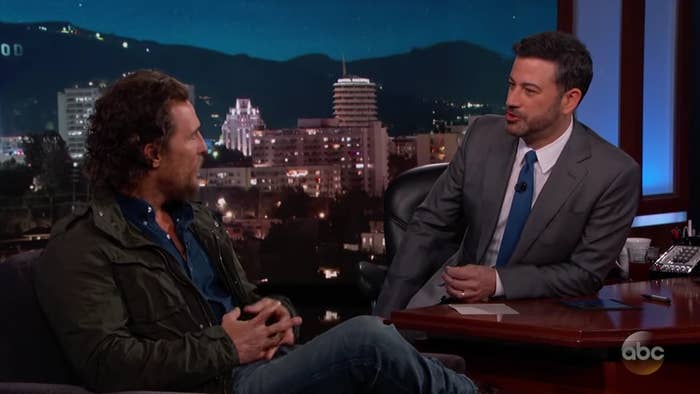 Matthew McConaughey speaks to youth at the Buckner Family Hope