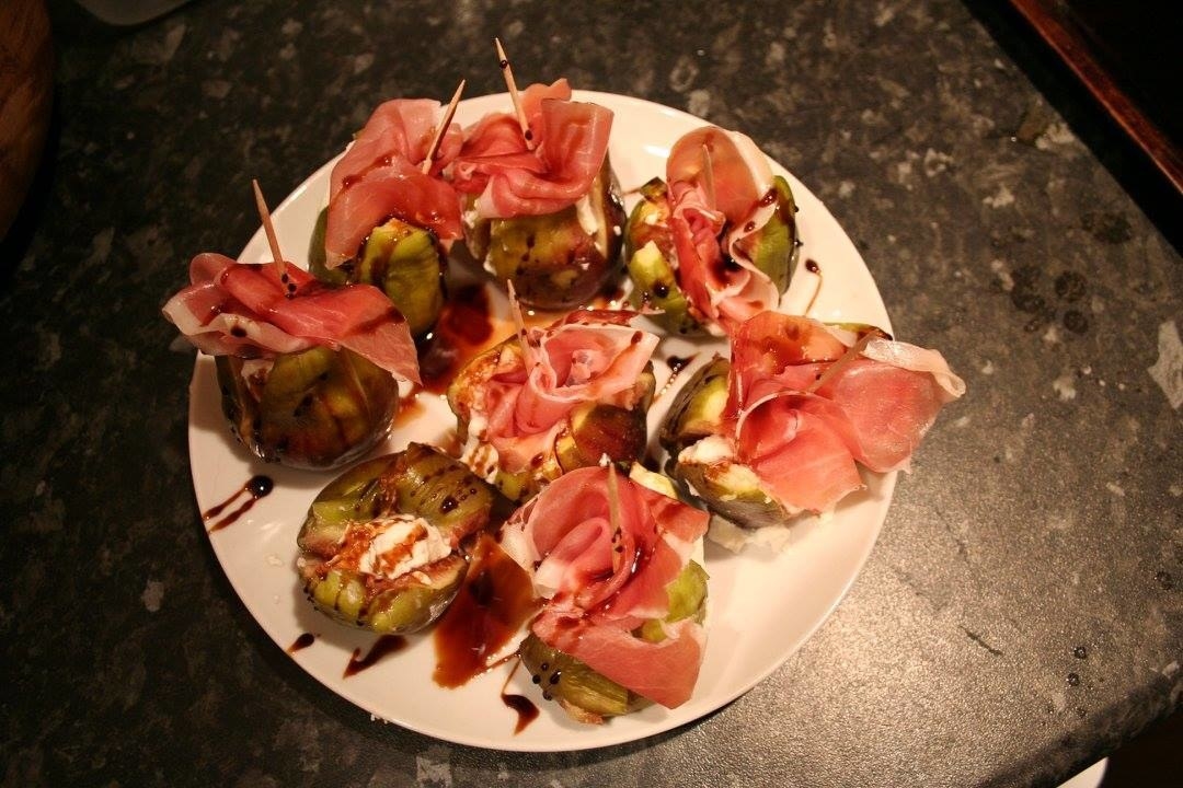 An aphrodisiac delight. want to make a little romantic nibble that doesn't cost as much as oysters. these little sensual delights were warmed under the grill and then stuffed with goats cheese and parma ham (except one for the veggie option) and then drizzled in balsamic glaze. Give your libido a boost and get figgy with it.