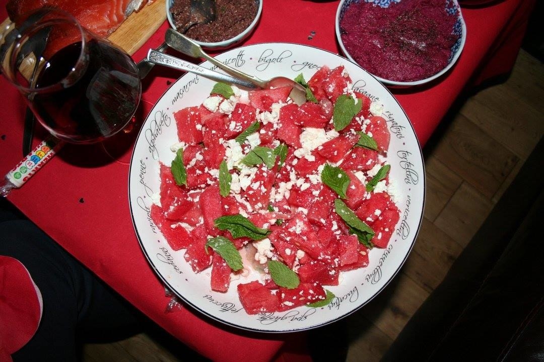 Who knew watermelon was one of nature's viagras.. Well fellas keep your sexual health in tip top shape with this mouth watering salad. Lovely and fresh with the combination of mint, watermelon and feta. I think i forgot to dress the salad with the balsamic glaze but i don't think anyone noticed! I was served this whilst visiting my relies in NZ, so i cant take all the credit! I thought this is something so simple and brilliant and i couldn't wait for summer to have this again, so Valentines became the perfect opportunity to create this dish. ** If you want to make this extra cute why not try cutting the watermelon into hearts using mini cookie cutters!