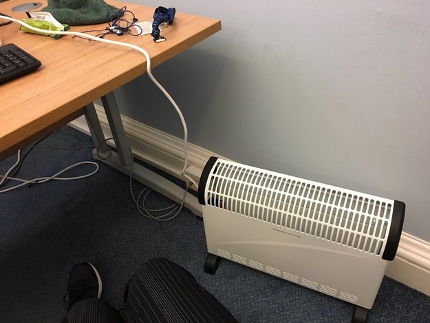 Or just straight up bringing your own heater to make your office bearable.