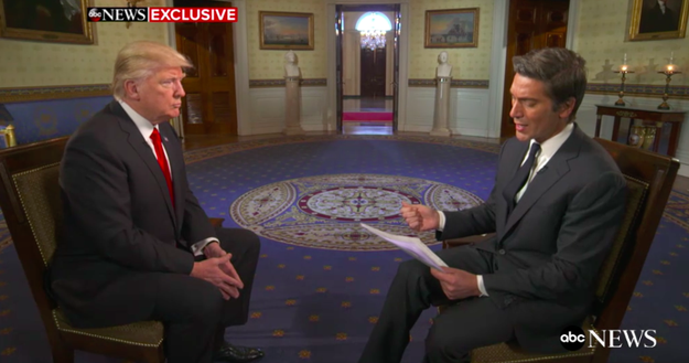 President Donald Trump gave an interview to ABC News' David Muir on Wednesday.