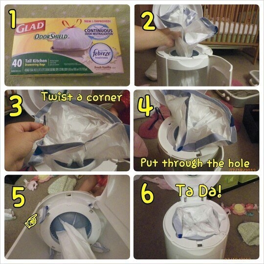 Out of your diaper pail's refill bags? Use a trash bag instead.