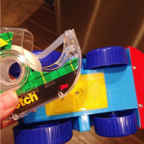 Place tape over the speakers on your kids' toys to lower the volume.