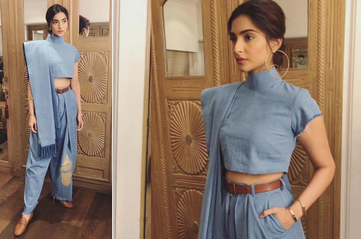 Sonam Kapoor's Sari-Jeans Are Revolutionary If You Want To Wear Saris But  Are A Graceless Klutz