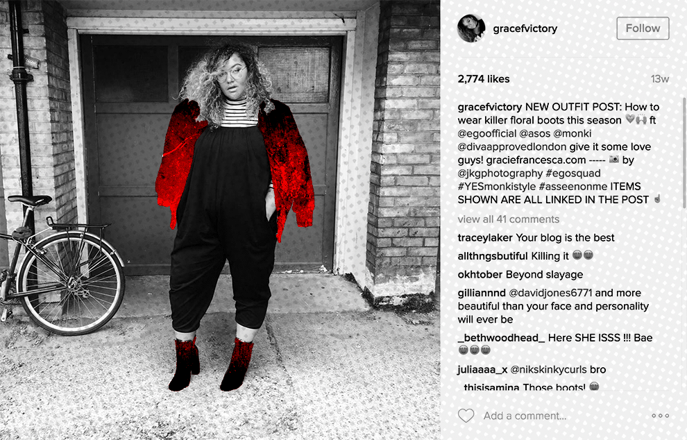 Grace Victory, whose blog and social media feeds have featured promoted content.