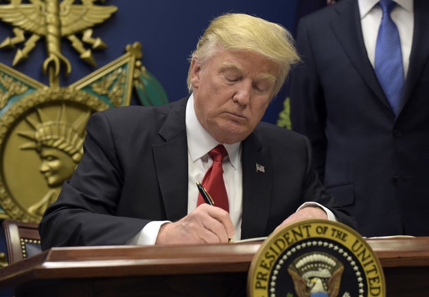 President Trump signed an executive order on Friday aimed at refugees and migrants from Muslim-majority countries as a way to purportedly keep “radical Islamic terrorists” out of the US. He said Saturday that it was "not a Muslim ban."
