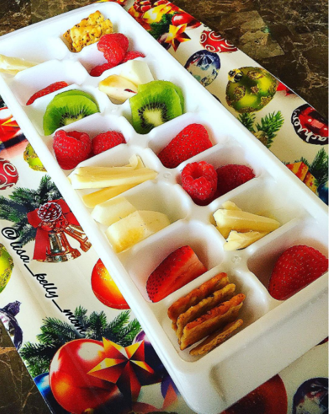 Make eating healthy snacks fun by putting them in an ice cube tray.