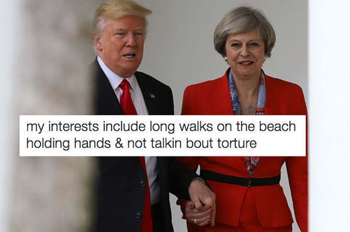 Donald Trump Held Hands With Theresa May And It Became A Meme