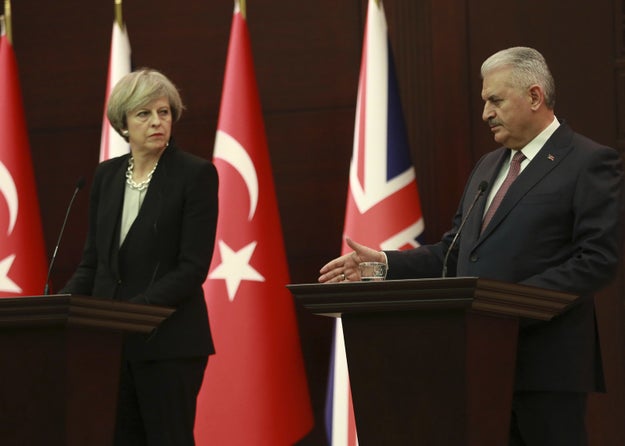 Turkey's PM Binali Yildirim said during a press conference with his British counterpart Theresa May that closing the door on refugees "cannot solve" regional issues.