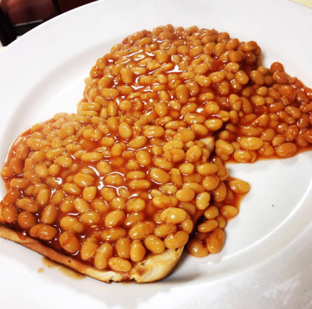 Eating beans on toast for breakfast, lunch, and dinner.