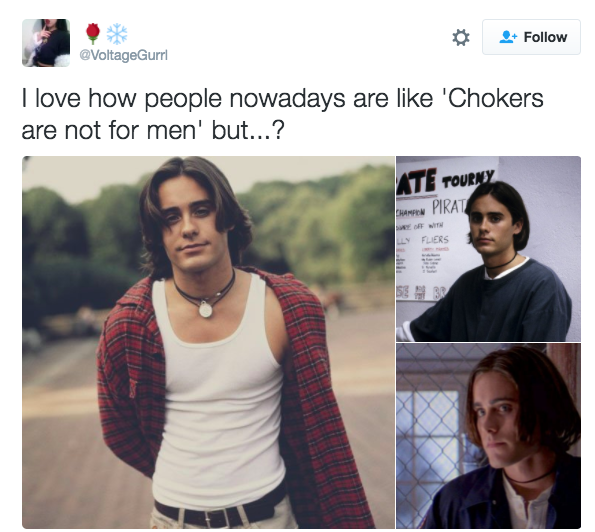 Men wearing store chokers