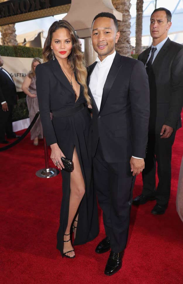 Chrissy Teigen and John Legend At The 2017 SAG Awards