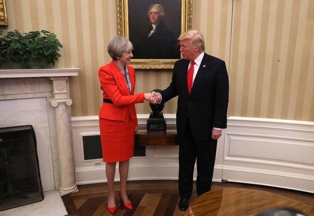 But that trip is a bit up in the air now with May under pressure to cancel the visit following an executive order from Trump halting immigration from several Middle Eastern countries.