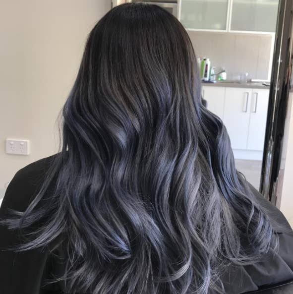 dark grey blue hair