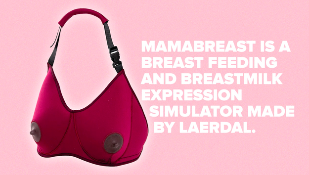 Now you’re probably thinking… how is that going to work exactly? By using this breastfeeding and breast milk expression simulator.