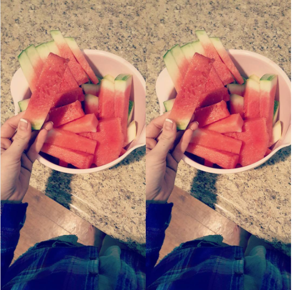 Make watermelon easier for kids to eat by cutting it into little sticks.