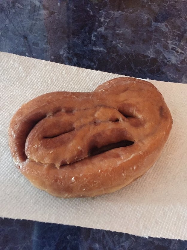This cinnamon roll that looks like ET just took a football to the groin.