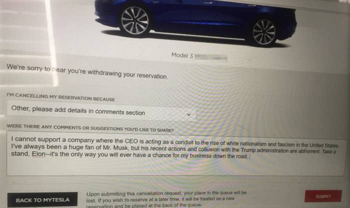 Why reasons license seven should articles People Are Canceling Tesla Orders Because Elon Musk Is Advising Trump