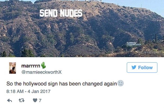 hollywood sign prank