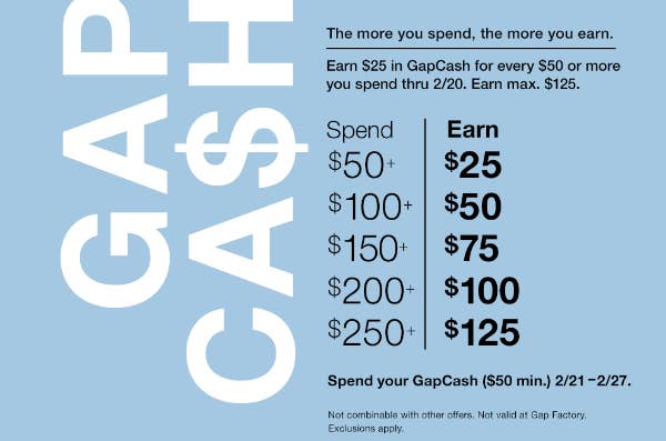 Gap online factory ebates