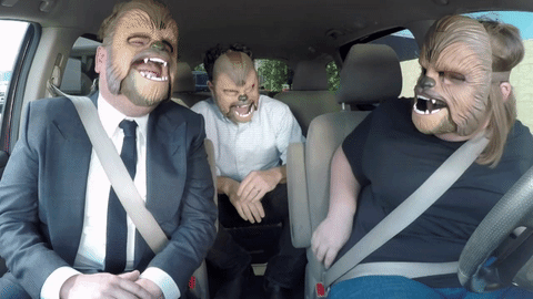His Carpool with Chewbacca Mom nearly killed us.