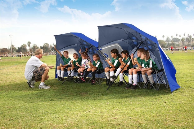 A rugged tent-like umbrella to throw some shade.