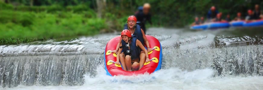 Hop on board these colourful tubes and slide through Siap River and its rapids as you explore Bali’s wilderness.