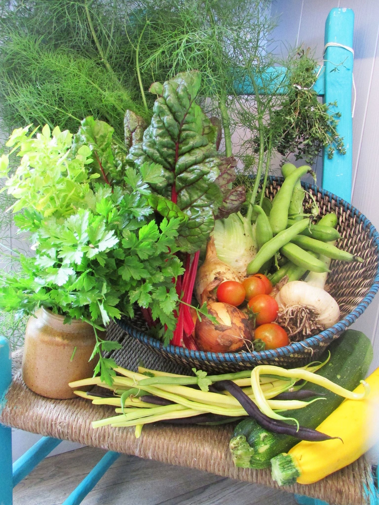 Freshly handpicked from the garden to be used in the cafe.
