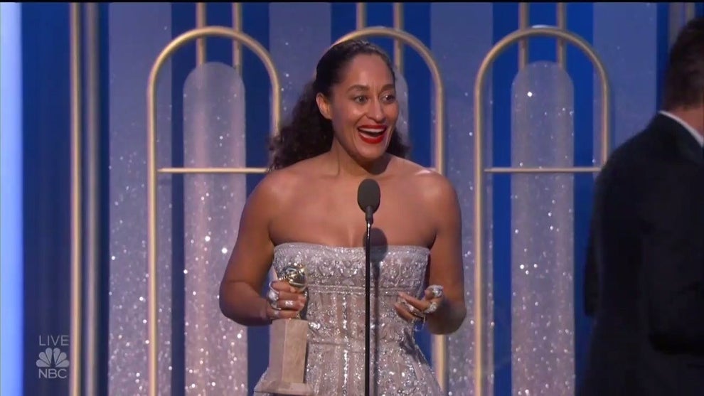 Tracee Ellis Ross won Best Actress in a TV Comedy at the Golden Globes for her role on the ABC comedy Black-ish, and dedicated her win to "women, women of color, and colorful people whose stories, ideas, thoughts are not always considered worthy and valid and important."