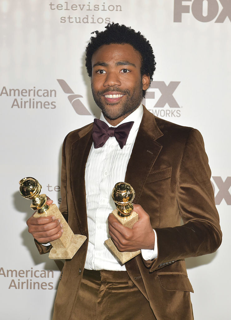 He won the shiny award for Best Actor in a TV Comedy or Musical and Atlanta won Best TV Musical or Comedy. Woo!