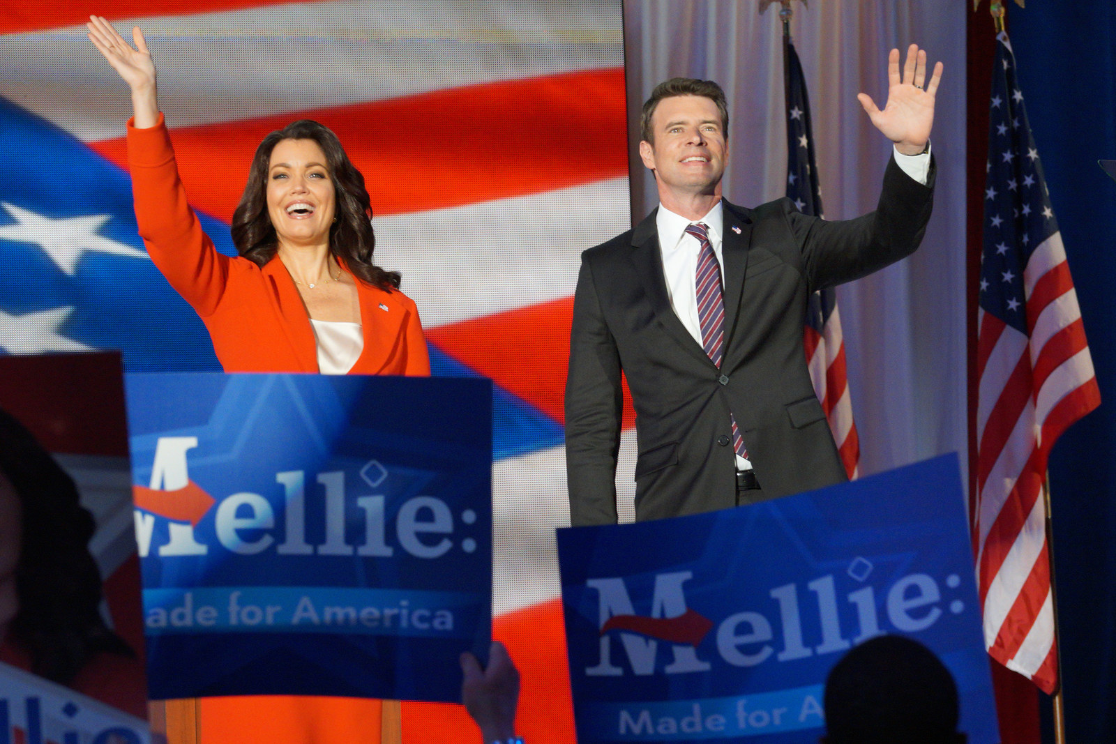 Bellamy Young and Scott Foley on Scandal.
