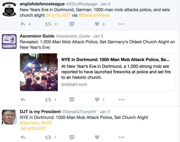 Many sharing the piece focused on the size of the mob, nationality, and the apparent attack on the church.