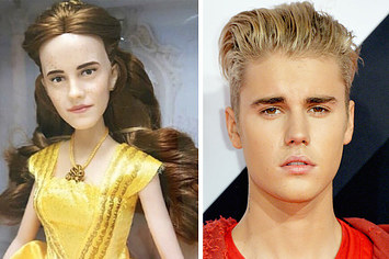 Muita gente achou a boneca da Emma Watson de a "Bela e a Fera" igualzinha ao Justin Bieber